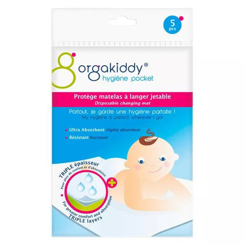 Orgakiddy Hygiene Pocket Einweg-Wickelunterlagen Weiß 5 Stück