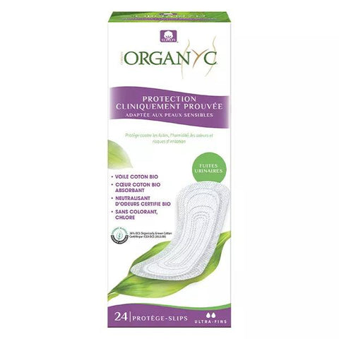 Organyc Urinary Leaks Ultra Thin Panty Liners Organic Cotton 24 units