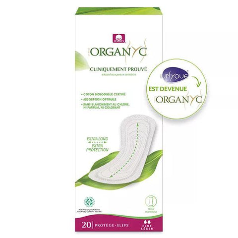 Organyc Slipeinlagen extra lang leichte Blutung Bio-Baumwolle 20 Stück