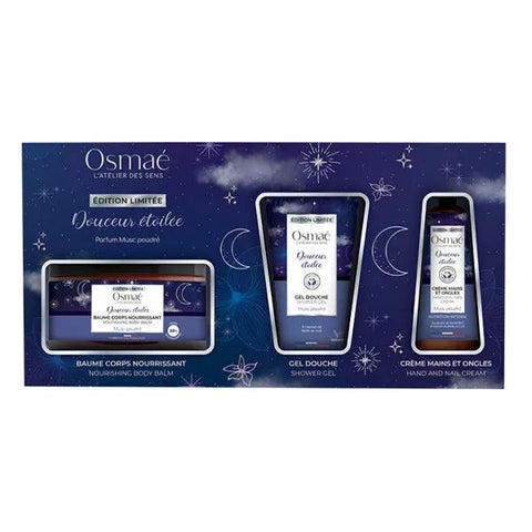 Osmae Geschenkset "Sternenzauber" (Körperbalsam, Handcreme, Duschgel 100ml)