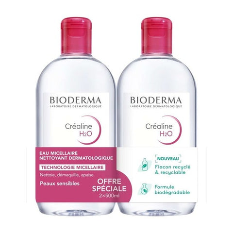 Bioderma Créaline H2O Eau Micellaire Démaquillante (2x500ml)
