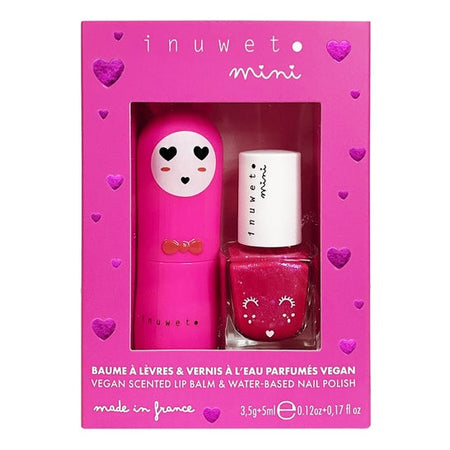 Inuwet Mini Coffret Baume à Lèvres & Vernis à l'Eau Cerise Fraise