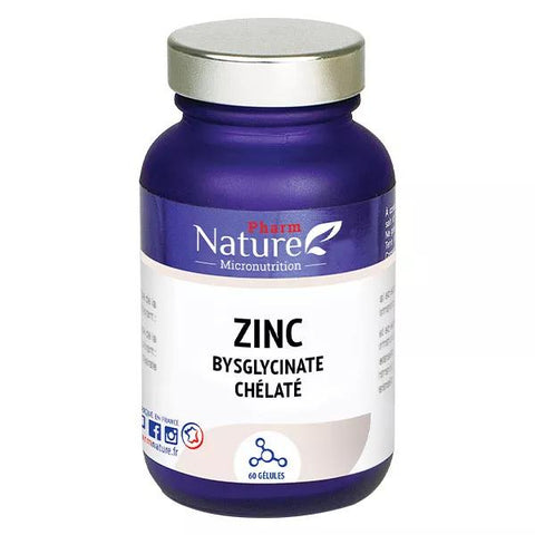 Pharm Nature Micronutrition Chelated Zinc Bisglycinate 60 capsules