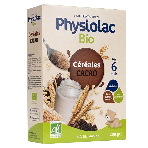 Physiolac Bio Céréales Cacao Blé Riz Avoine 200g