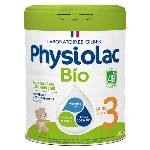Physiolac Organic Growth Milk 3rd Age 800g
