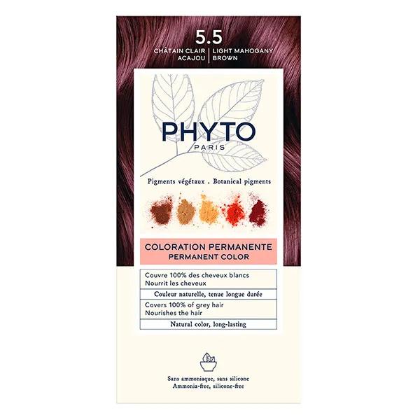 Phyto Coloration Permanente N°5.5 Châtain Clair Acajou