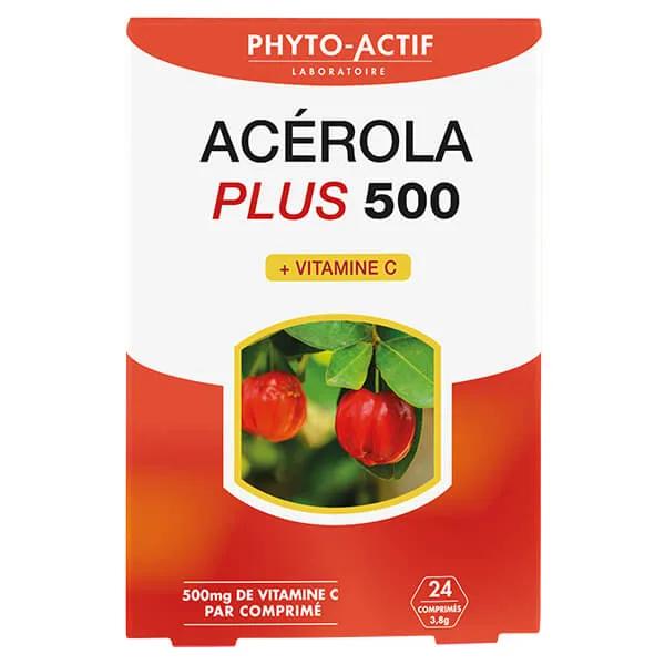 Phyto-actif, Acerola Plus 500 24 comprimés