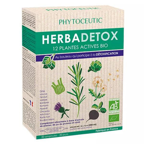 Phytoceutic Bio Herbadetox 12 aktive Pflanzen 20 Ampullen x 10ml