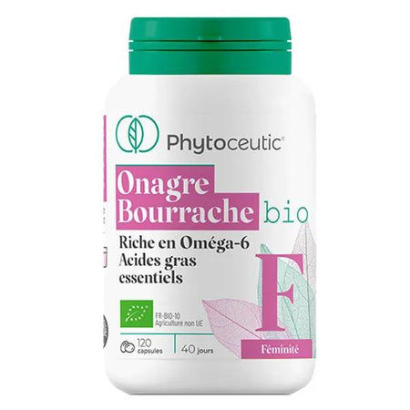 Phytoceutic Huile Duo Onagre et Bourrache Bio 120 capsules