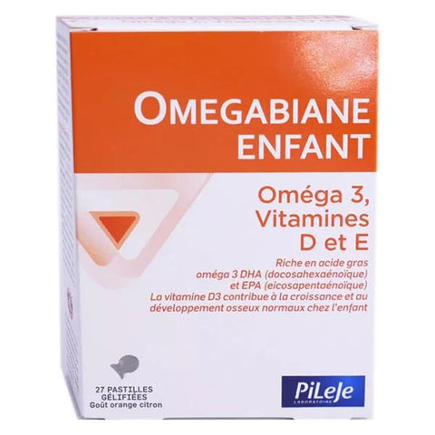 Pileje Omegabiane Enfant Omega 3 Vit D und E 27 Gummipastillen