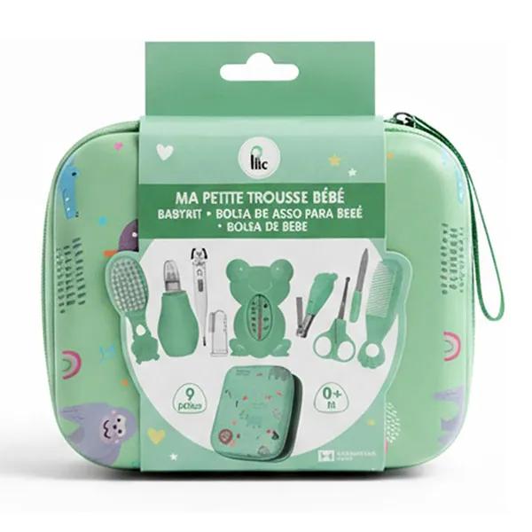 Plic Trousse de soin complète pour bébé - 9 accessoires - Vert