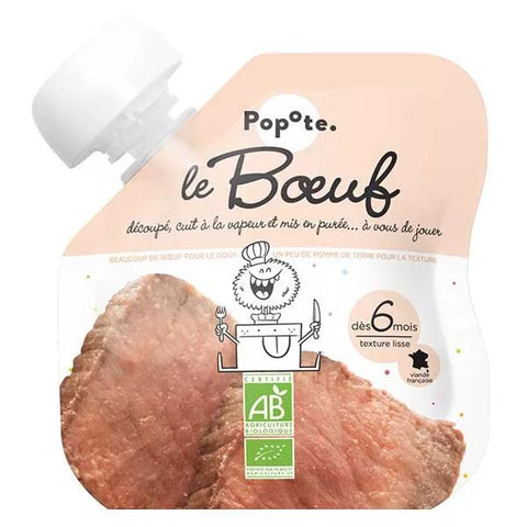 Popote Les Viandes Gourde Bœuf +6mois Bio 60g