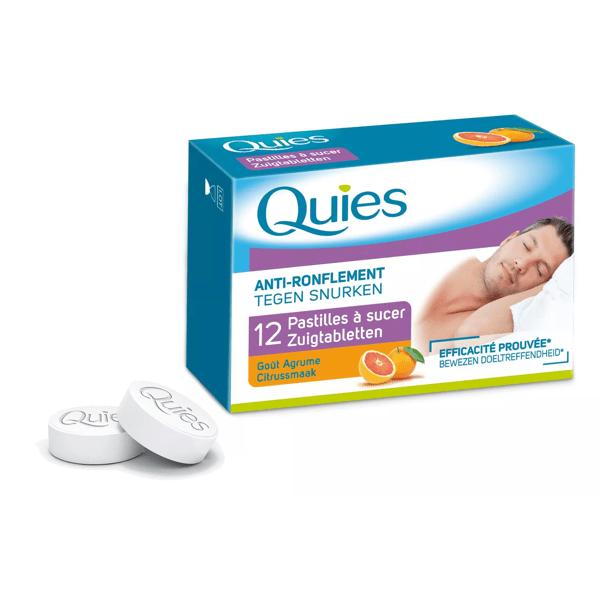 Quies Anti-Ronflement Pastilles à sucer Goût Agrume 12 pastilles