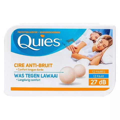 Quies Noise-Cancelling Wax Ear Plugs 12 Pairs