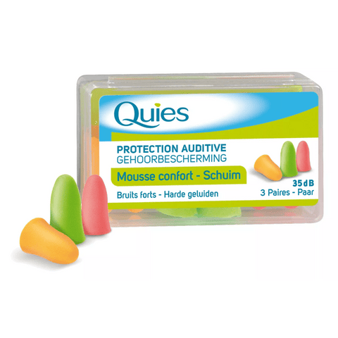 Quies Foam Comfort Hearing Protection 3 Pairs Fluorescent