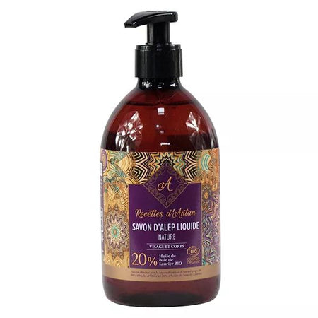 Recettes d'Antan Savon d'Alep Liquide Bio 20% d'Huile de Baie de Laurier 500ml