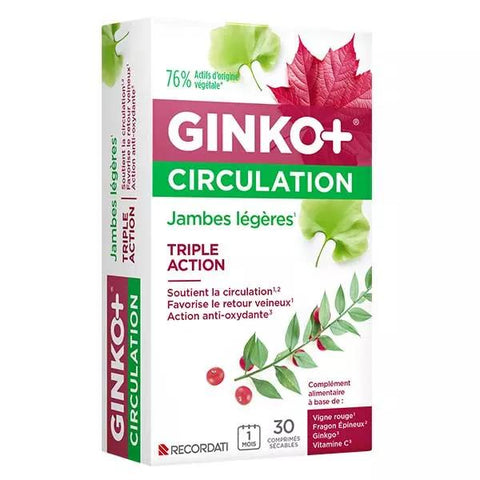 Recordati Ginko + Circulation Leichte Beine 30 Tabletten