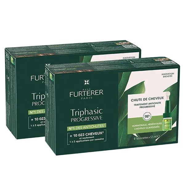 René Furterer Triphasic Progressive sérum antichute Cure de 3 Mois Lot de 2 X 8