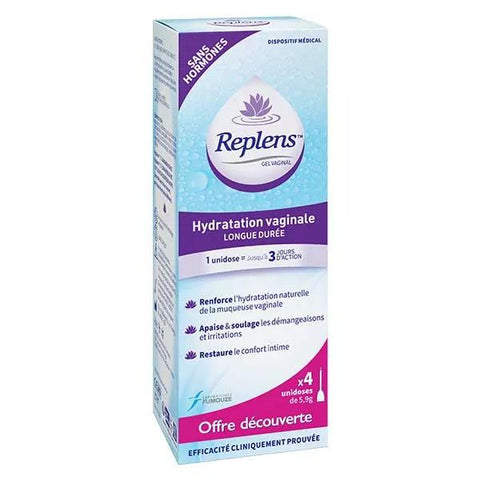 Replens Long-Lasting Vaginal Moisturizer 4 single-use applicators of 5.9g