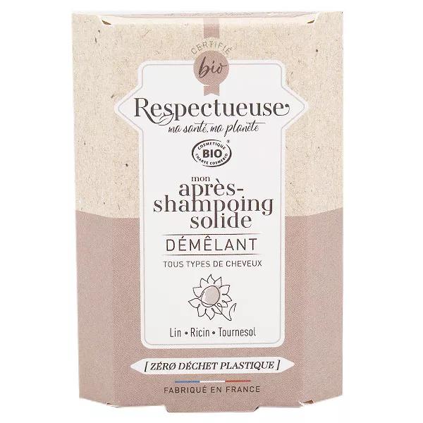 Respectueuse Mon Après-Shampoing Solide Démêlant Bio 40g