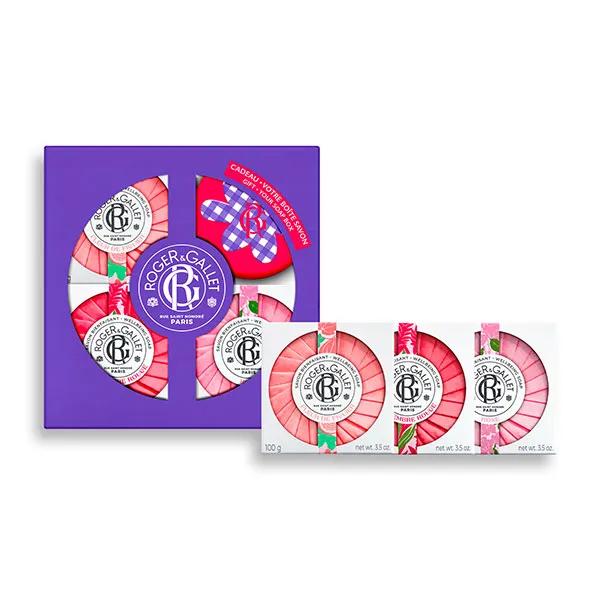 Roger&Gallet Coffret 3 Savons Bienfaisants Fleur de Figuier, Gingembre, Rose 100g