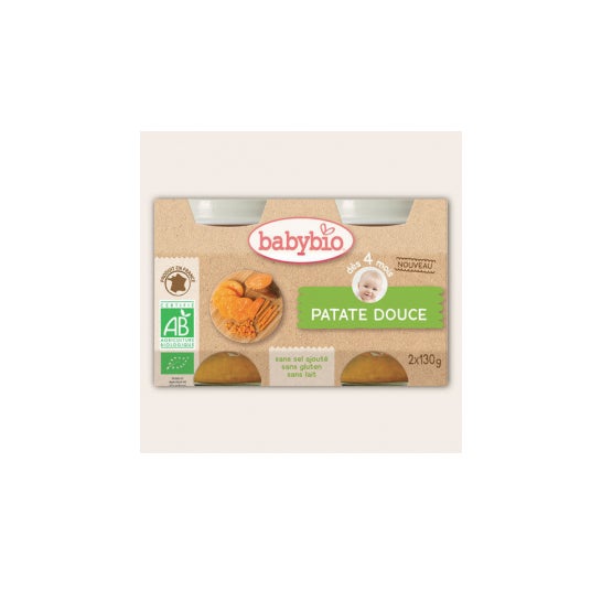 Babybio Petits Pots Patate Douce Bio dès 4 mois (2x130g)