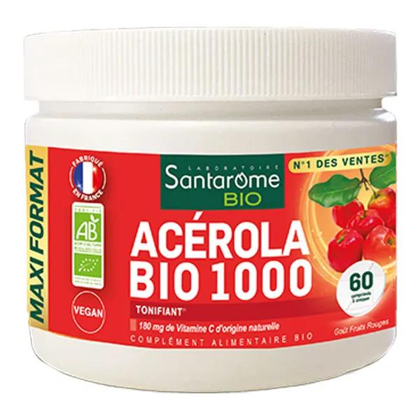 Santarome Acérola Bio 1000 Vitamine C naturelle 60 comprimés à croquer