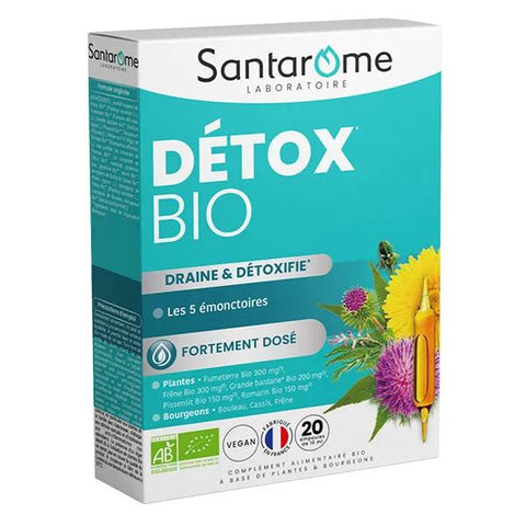 Santarome Bio - Detox Bio - Entwässert & Entgiftet - 20 Ampullen