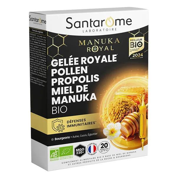 Santarome Bio - Gelée Royale Pollen Propolis Miel de Manuka Bio - 20 ampoules