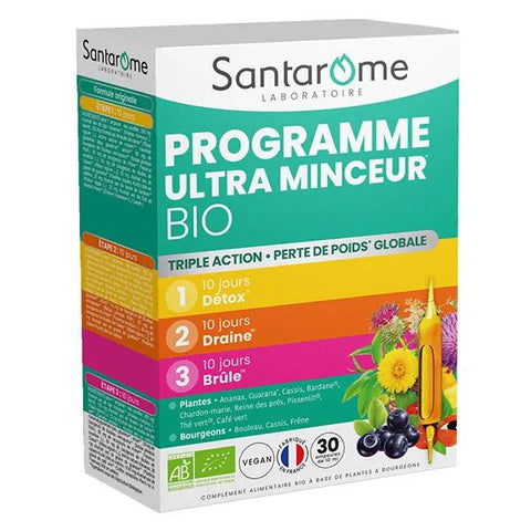 Santarome Bio - Bio Ultra-Schlankheitsprogramm - Gewichtsverlust - 30 Ampullen