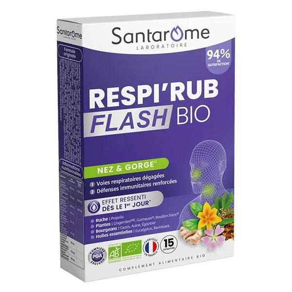 Santarome Bio - Respi'Rub Flash Bio - Nez Gorge - 15 comprimés