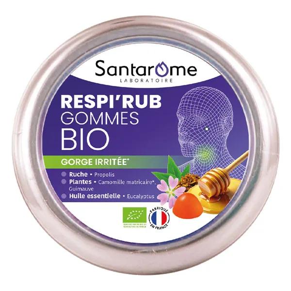 Santarome Bio Respir'Rub Gommes Bio Gorges irritées Propolis 45 gr