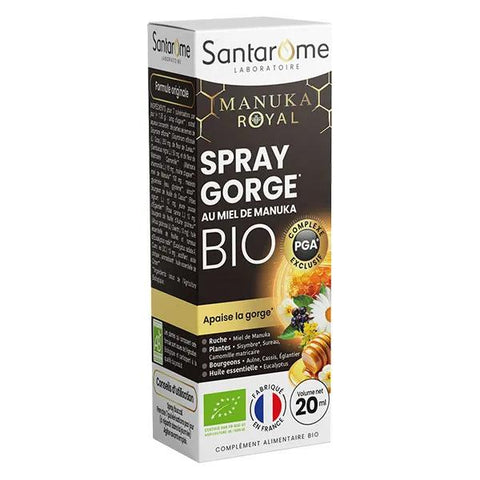 Santarome Bio Halsspray mit Manuka-Honig Beruhigt den Hals 20 ml