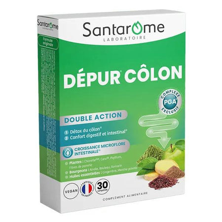 Santarome - Dépur Côlon - Détox et confort digestif - 30 comprimés