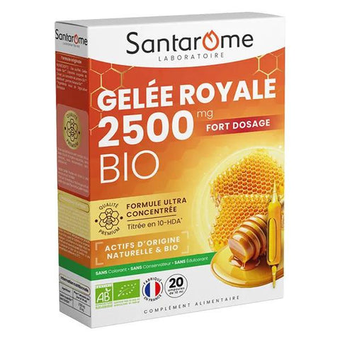 Santarome Ruche Royale Gelée Royale 2500 MG Bio Immunität 20 Ampullen