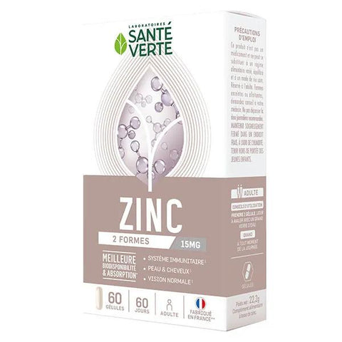 Santé Verte Expert Ingredients Zinc 2 forms 60 capsules