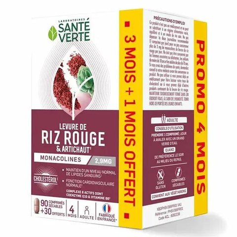 Santé Verte Roter Reishefe 2 x 60 Tabletten Multipack