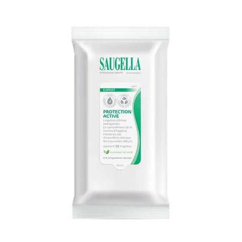 Saugella Natural Antiseptic Cleansing Intimate Wipes - Pack of 15 Wipes