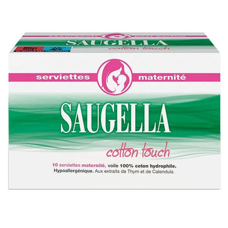 Saugella Cotton Touch Serviettes Hygiéniques Maternité Post-partum Pack de 10
