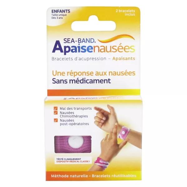 Sea-Band Enfant Bracelet Anti-Nausées Rose 2 unités