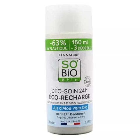 So'Bio Étic Deo-Pflege Nachfüller 24h - Bio-Aloe-Vera-Saft — 150 ml