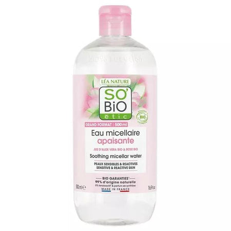 So'Bio Étic Hydra Aloe Vera Eau Micellaire Apaisante Jus d'Aloe Vera Bio (500 ml)