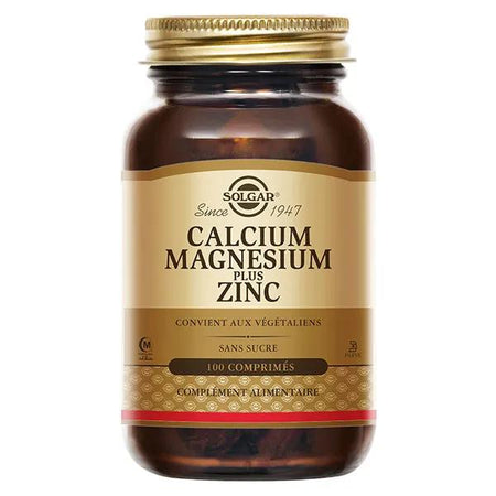 Solgar Calcium Magnésium Zinc 100 comprimés