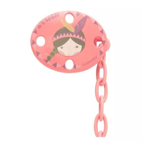 Suavinex Birdies Ribbon Pacifier Clip Pink