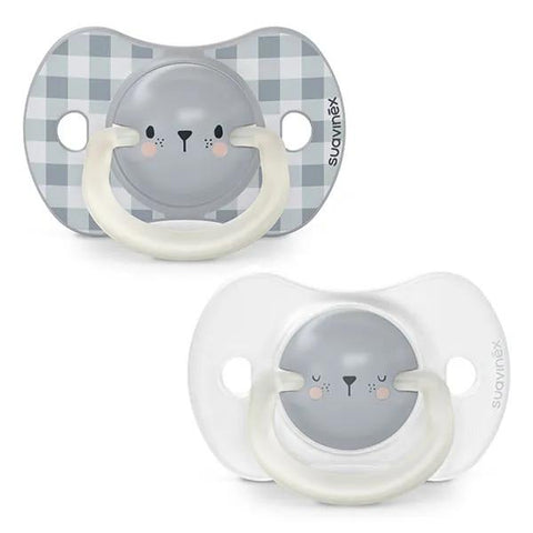 Suavinex 2er-Set leuchtende Schnuller Sx Pro 6-18 Monate Night&Day Bär