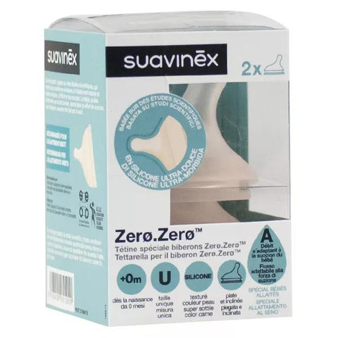 Suavinex Zerø Zerø Anti-Colic Breastfeeding Teat, Pack of 2