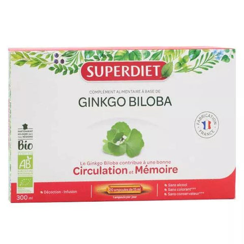 SuperDiet Organic Ginkgo Biloba 20 ampoules