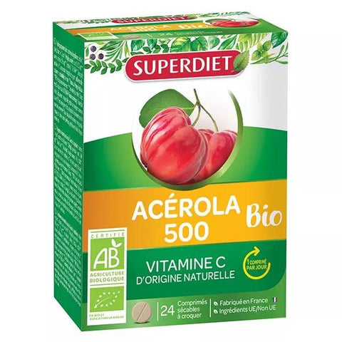 Superdiet Acerola 500 Organic 24 chewable tablets