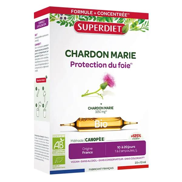 Superdiet Chardon Marie Bio 20 ampoules de 10ml