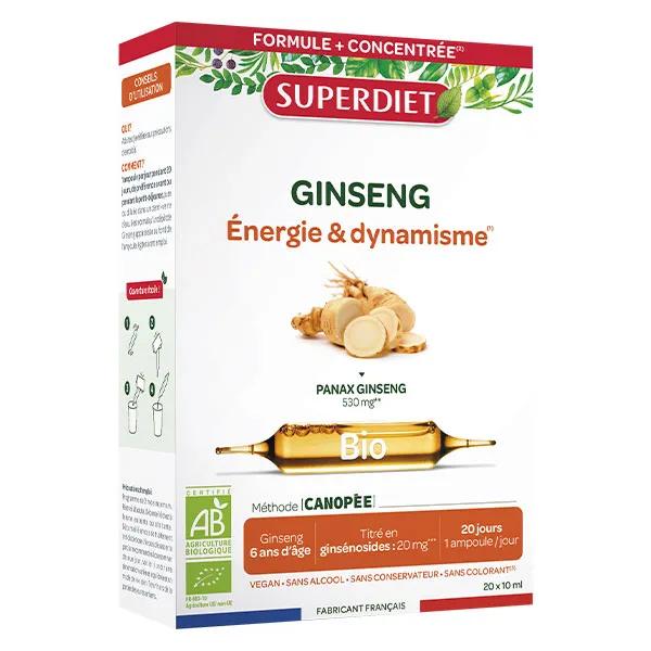 Superdiet Ginseng Bio - 20 ampoules de 10ml